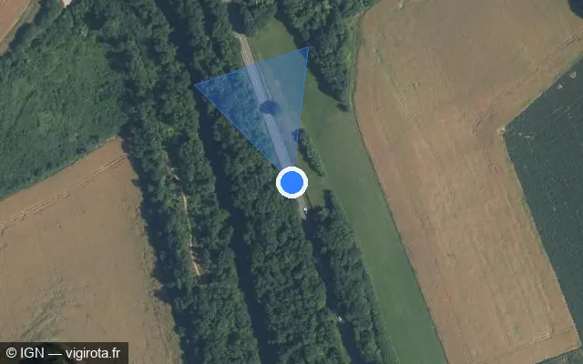 Vue satellite de l'emplacement du radar tourelle à Bellenglise sur Rue de Picardie / D 1044