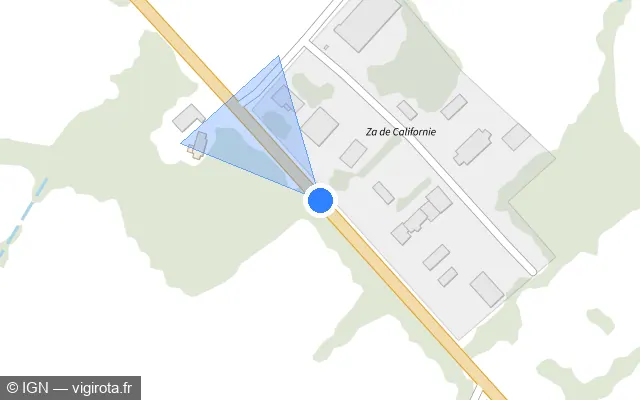 Vue plan de l'emplacement du radar tourelle à Lannebert sur D 6