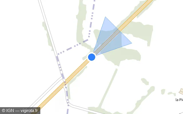 Vue plan de l'emplacement du radar tourelle à Bouvron sur N 171