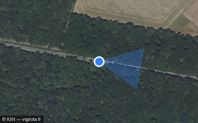 Vue satellite de l'emplacement du radar tourelle à Saint-Maur sur D 925