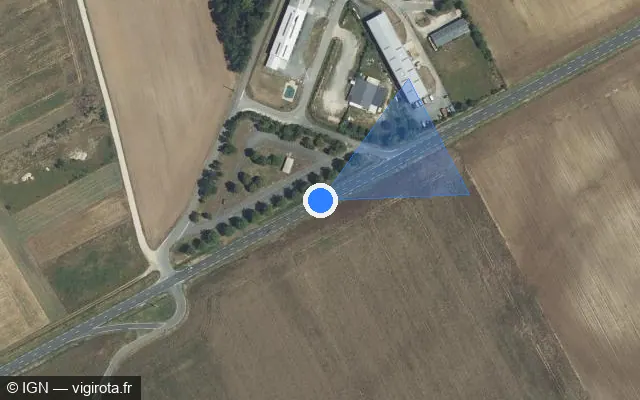Vue satellite de l'emplacement du radar tourelle à Saint-Georges-sur-Arnon sur N 151