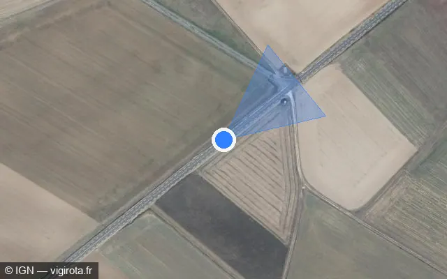 Vue satellite de l'emplacement du radar tourelle à Bué sur Route de Bourges / D 955