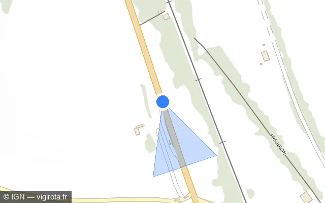 Vue plan de l'emplacement du radar tourelle à Rolampont sur D 619