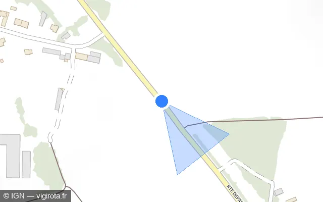 Vue plan de l'emplacement du radar tourelle à Gestel sur D 765