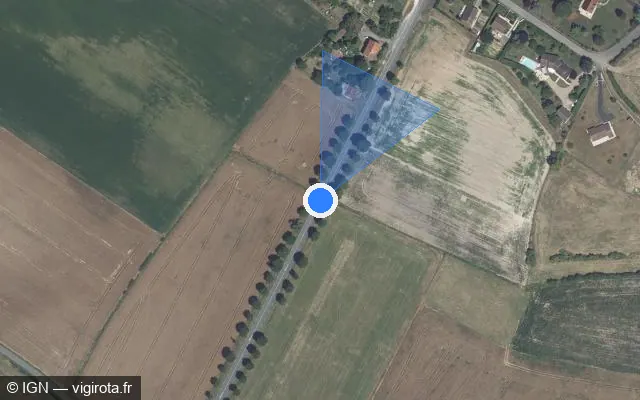 Vue satellite de l'emplacement du radar tourelle à Châtillon-sur-Indre sur Route du Blanc / D 975
