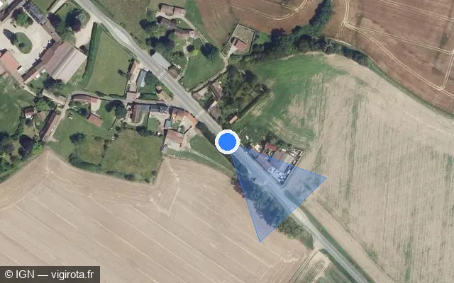 Vue satellite de l'emplacement du radar tourelle à Boubiers sur Route de Dieppe / D 915