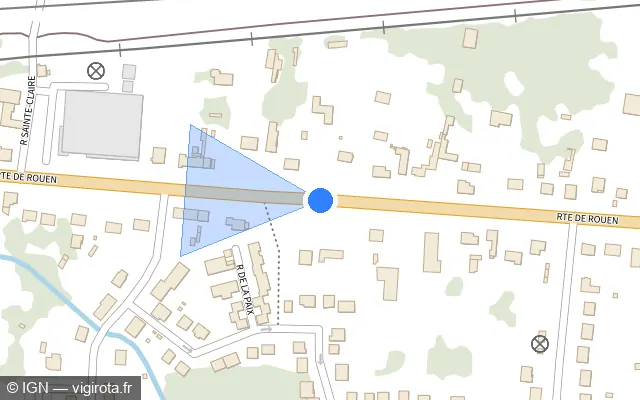 Vue plan de l'emplacement du radar tourelle à Trosly-Breuil sur Route de Rouen / N 31 / E 46