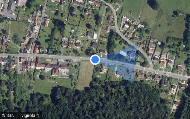 Vue satellite de l'emplacement du radar tourelle à Cuts sur Rue Isidore de Pommery / D 934