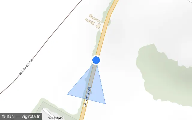 Vue plan de l'emplacement du radar tourelle à Noyon sur D 932