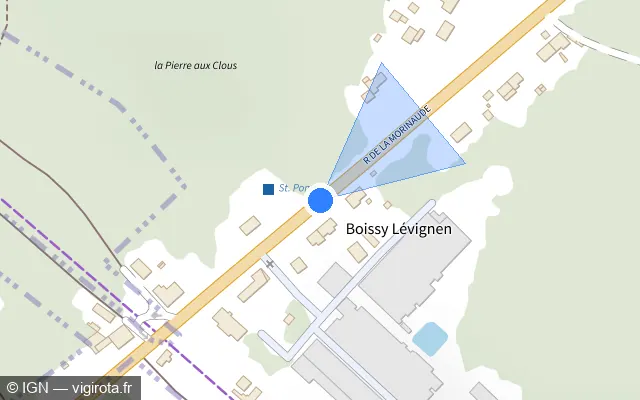 Vue plan de l'emplacement du radar tourelle à Lévignen sur Rue de la Morinaude / N 2