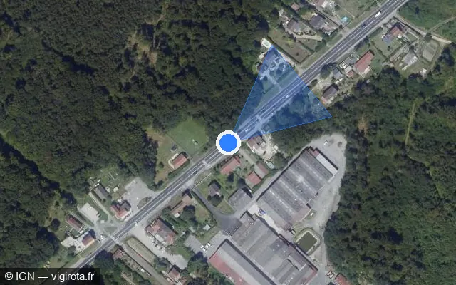 Vue satellite de l'emplacement du radar tourelle à Lévignen sur Rue de la Morinaude / N 2