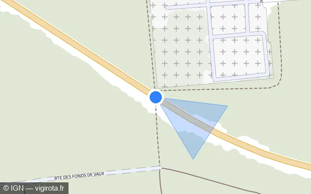 Vue plan de l'emplacement du radar tourelle à Apremont sur D 201