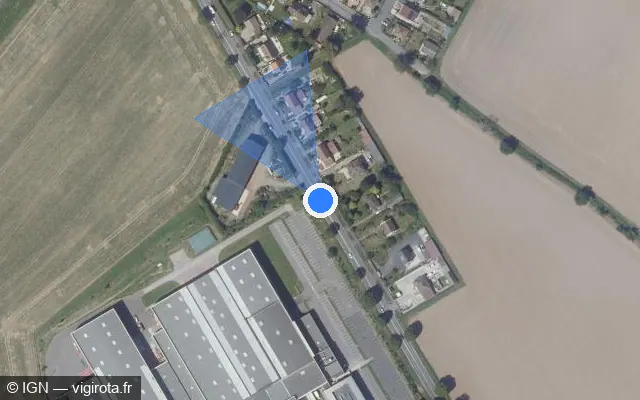 Vue satellite de l'emplacement du radar tourelle à Lagny-le-Sec sur Route de Meaux / N 330