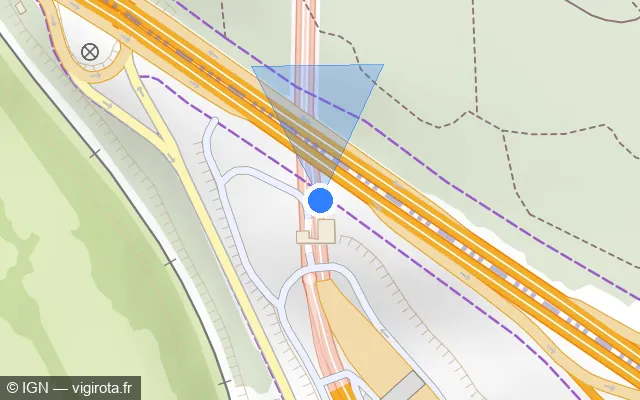 Vue plan de l'emplacement du radar fixe à Jouy-en-Josas sur A 86 / Duplex A86