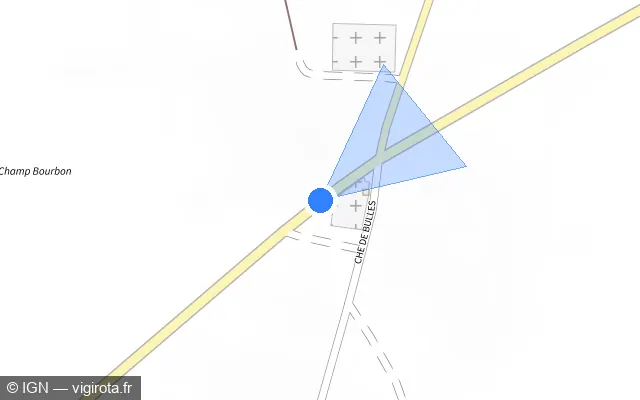 Vue plan de l'emplacement du radar tourelle à Le Plessier-sur-Bulles sur D 938