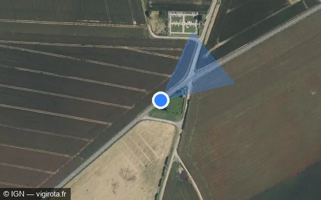 Vue satellite de l'emplacement du radar tourelle à Le Plessier-sur-Bulles sur D 938