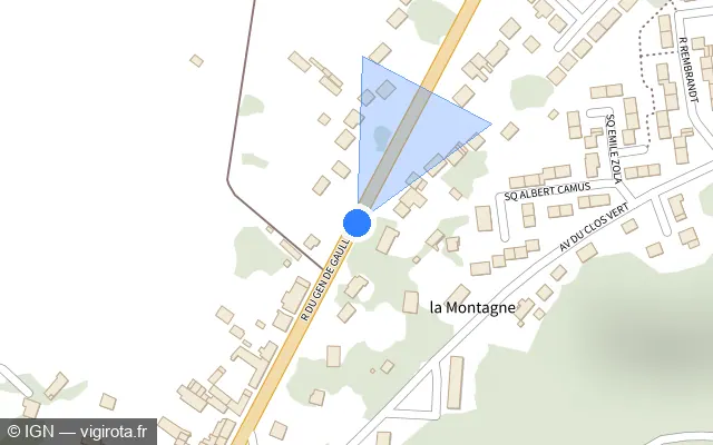 Vue plan de l'emplacement du radar tourelle à Fleurines sur Rue du Général de Gaulle / D 1017