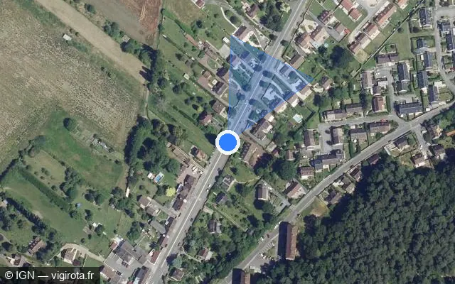 Vue satellite de l'emplacement du radar tourelle à Fleurines sur Rue du Général de Gaulle / D 1017