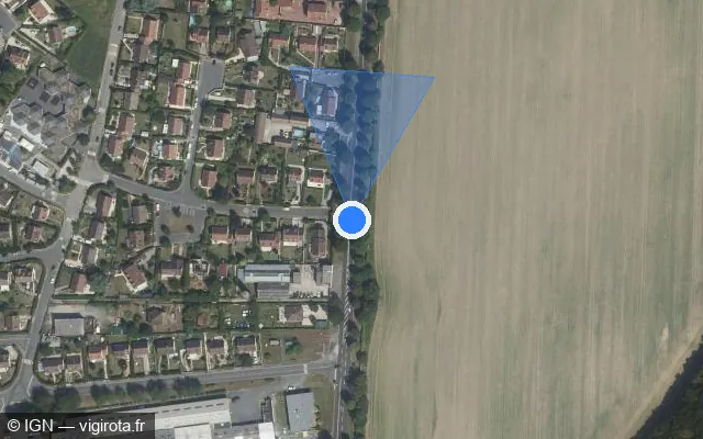 Vue satellite de l'emplacement du radar tourelle à La Chapelle-en-Serval sur Rue de Paris / D 1017