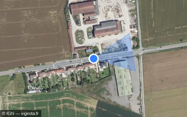 Vue satellite de l'emplacement du radar tourelle à Fresnoy-le-Luat sur Route de Senlis / D 1324