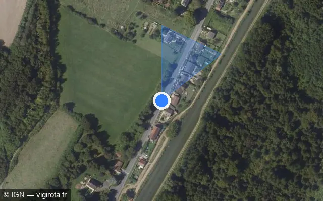 Vue satellite de l'emplacement du radar tourelle à Neufchelles sur Rue Louis Faussard / D 936