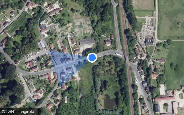 Vue satellite de l'emplacement du radar tourelle à Duvy sur Rue de Senlis / D 1324