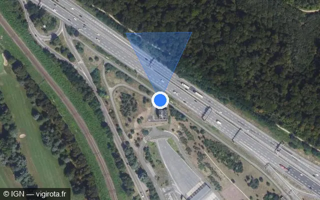 Vue satellite de l'emplacement du radar fixe à Jouy-en-Josas sur A 86 / Duplex A86