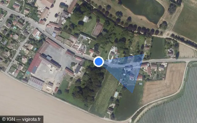 Vue satellite de l'emplacement du radar tourelle à Chèvreville sur Rue des Roches / D 19