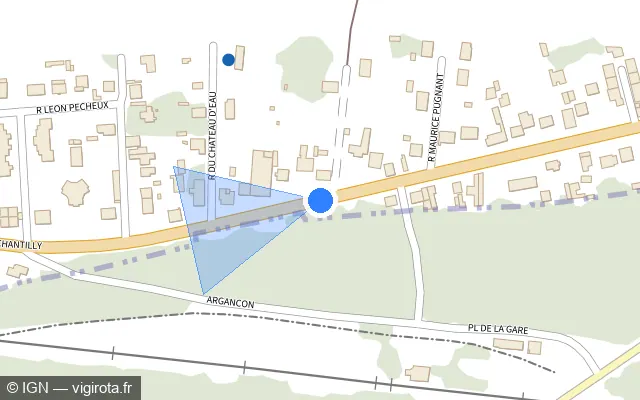 Vue plan de l'emplacement du radar tourelle à Vaumoise sur Route de Chantilly / D 1324