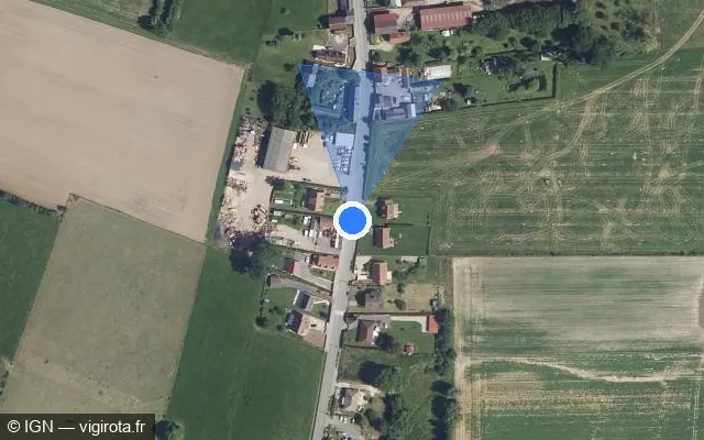 Vue satellite de l'emplacement du radar tourelle à Auteuil sur Rue de Beauvais / D 927