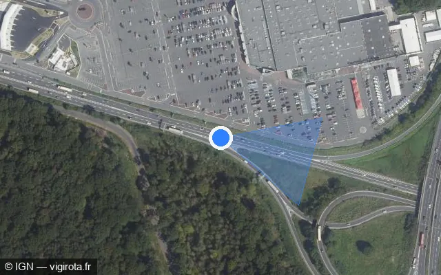 Vue satellite de l'emplacement du radar tourelle à Pontault-Combault sur D 1004