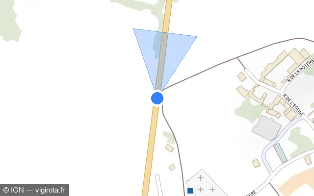 Vue plan de l'emplacement du radar tourelle à Conchy-les-Pots sur D 1017