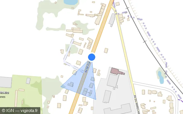 Vue plan de l'emplacement du radar tourelle à Estrées-Saint-Denis sur Avenue de Flandres / D 1017