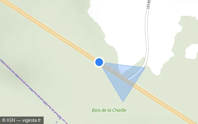 Vue plan de l'emplacement du radar tourelle à Vallerois-le-Bois sur D 9