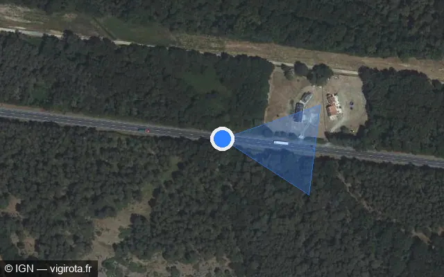 Vue satellite de l'emplacement du radar tourelle à Saint-Mars-la-Brière sur D 357