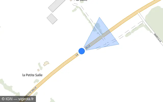 Vue plan de l'emplacement du radar tourelle à Voivres-lès-le-Mans sur D 23