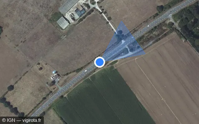 Vue satellite de l'emplacement du radar tourelle à Voivres-lès-le-Mans sur D 23