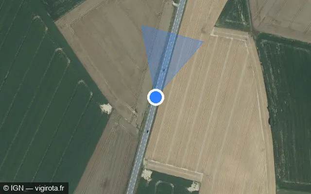 Vue satellite de l'emplacement du radar tourelle à Louvetot sur Route d'Yvetot / D 131