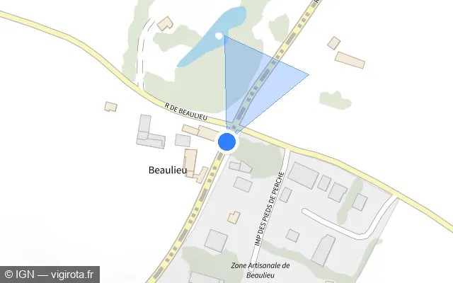 Vue plan de l'emplacement du radar tourelle à Saint-Père-Marc-en-Poulet sur D 76