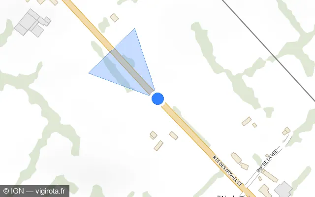 Vue plan de l'emplacement du radar tourelle à La Ferrière-aux-Étangs sur Route des Novalles / D 18