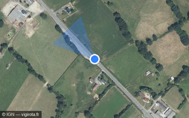Vue satellite de l'emplacement du radar tourelle à La Ferrière-aux-Étangs sur Route des Novalles / D 18