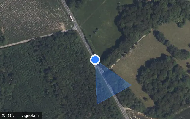 Vue satellite de l'emplacement du radar tourelle à Saint-Ouen-sur-Iton sur D 918