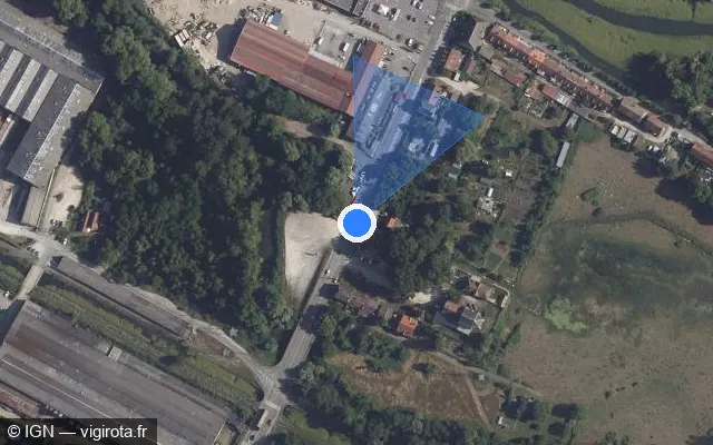 Vue satellite de l'emplacement du radar tourelle à Vierzon sur Rue Étienne Dolet / D 60