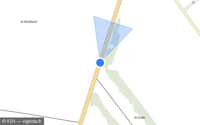 Vue plan de l'emplacement du radar tourelle à Les Thilliers-en-Vexin sur D 181