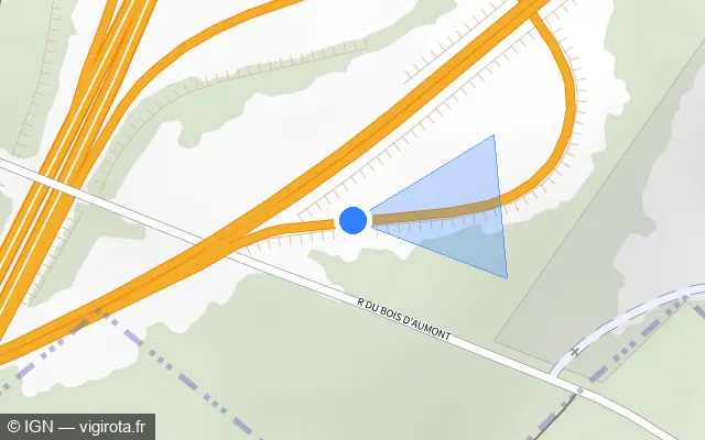 Vue plan de l'emplacement du radar tourelle à Allonne sur E 46