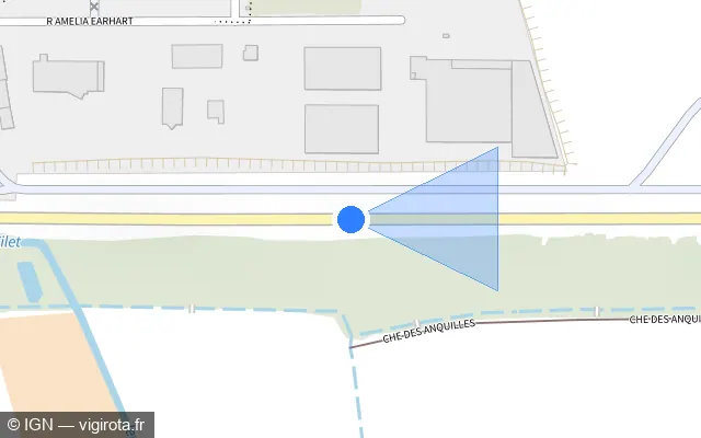 Vue plan de l'emplacement du radar tourelle à La Ville-aux-Dames sur M 140