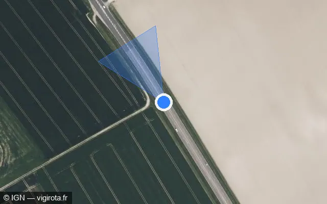 Vue satellite de l'emplacement du radar tourelle à Vallant-Saint-Georges sur D 619