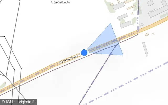 Vue plan de l'emplacement du radar tourelle à Ormes sur D 980