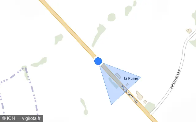 Vue plan de l'emplacement du radar tourelle à Lolif sur Route de Granville / D 673