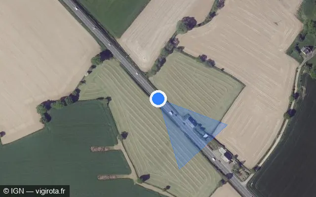 Vue satellite de l'emplacement du radar tourelle à Lolif sur Route de Granville / D 673